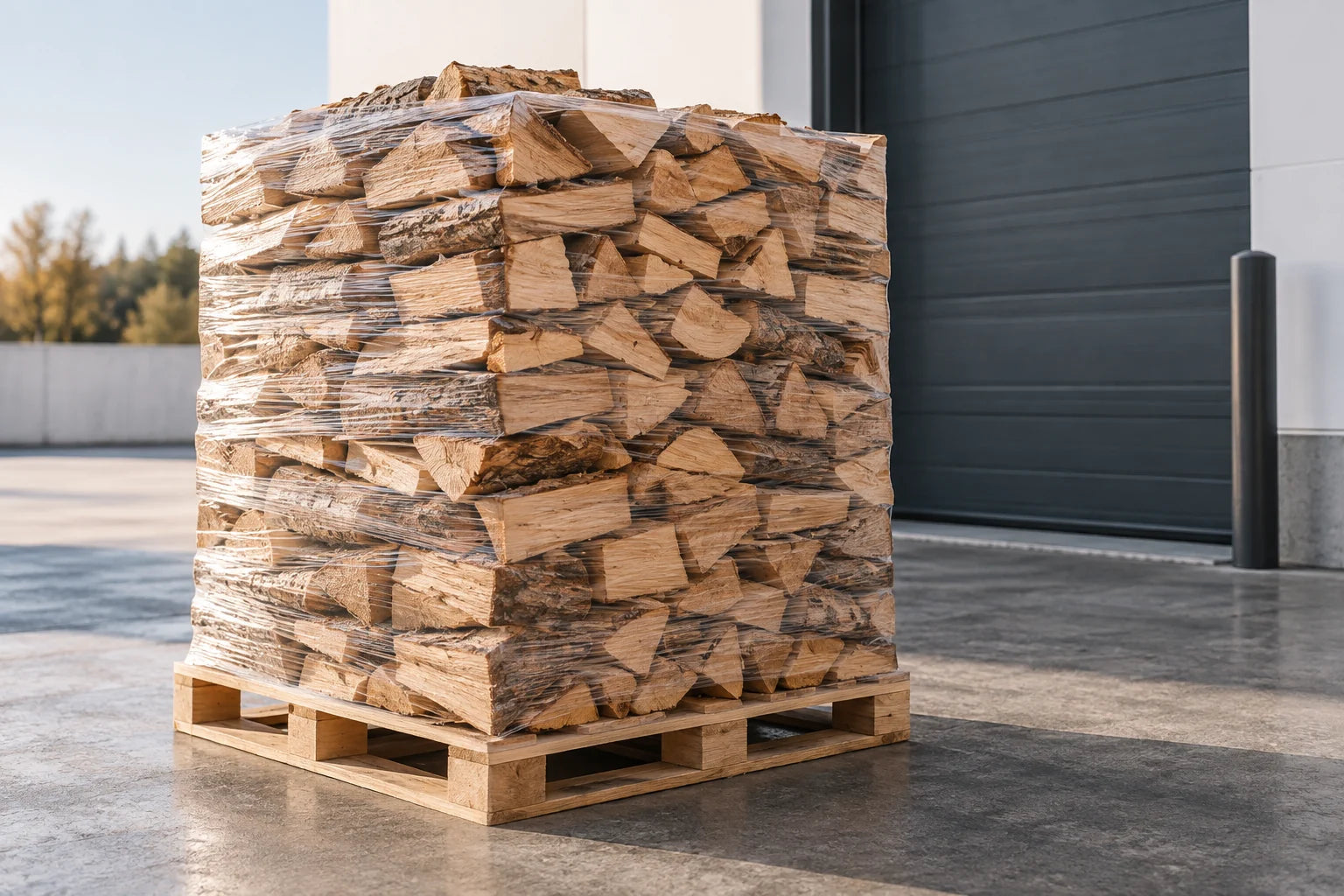 Symbolbild: verpackte Brennholzpalette