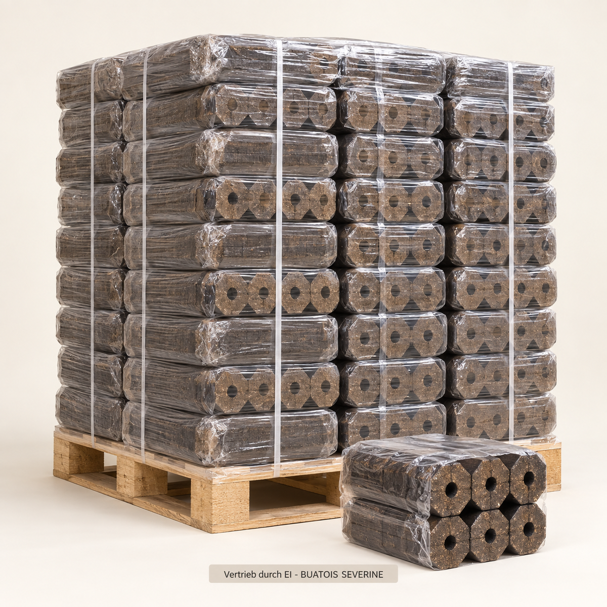 Pini-Kay Eichenholzbriketts 960 kg – Palette, Vertrieb durch EI - BUATOIS SEVERINE