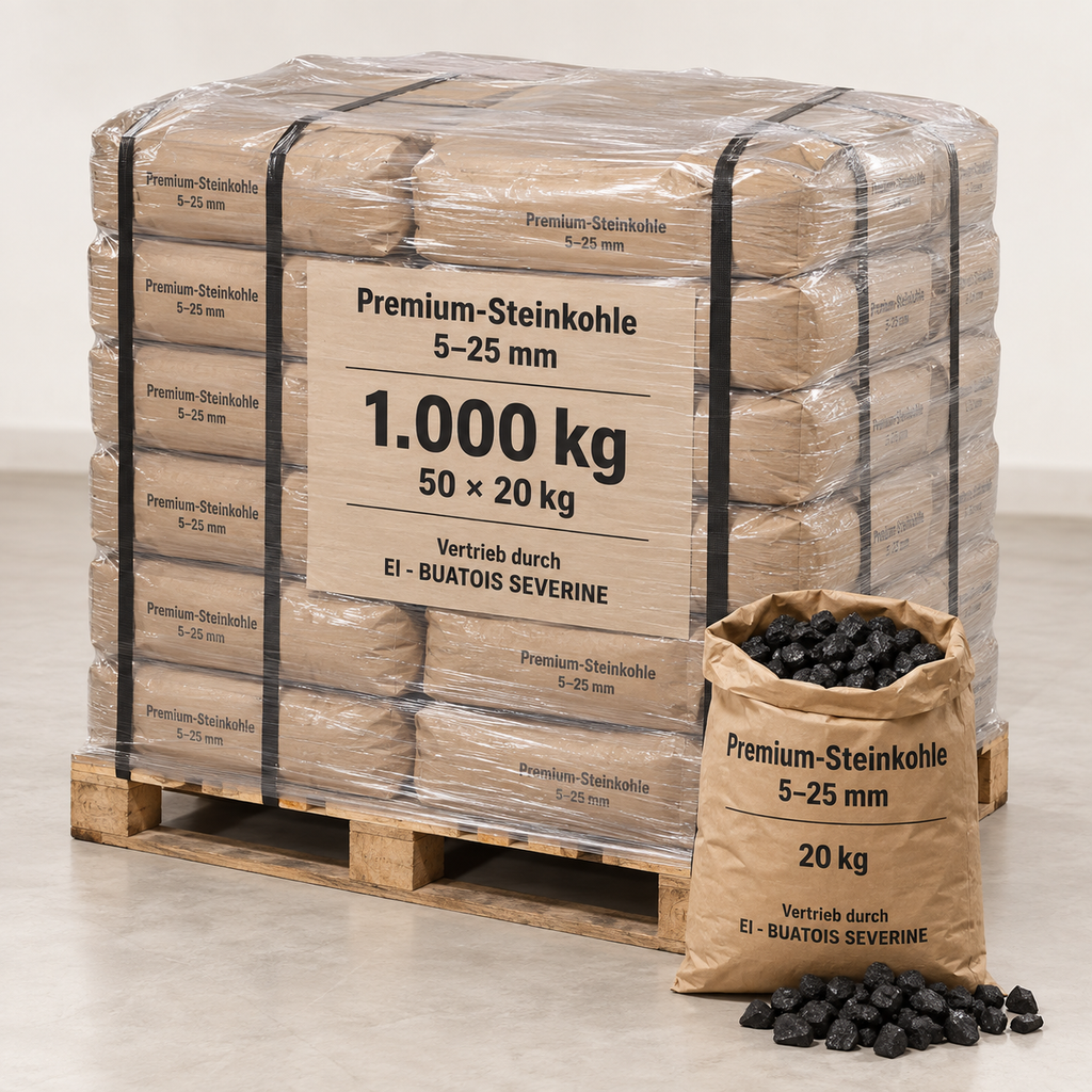 Premium-Steinkohle 5–25 mm – Palette 1.000 kg