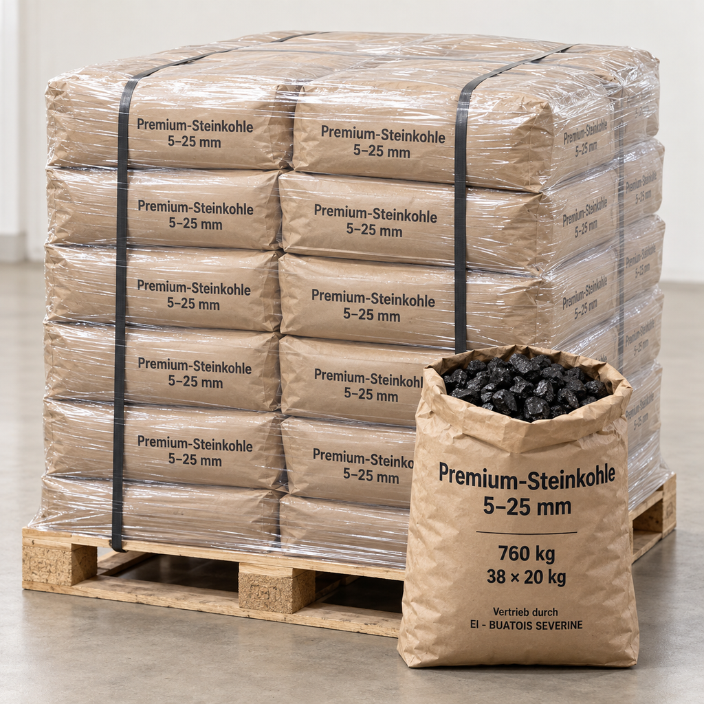 Premium-Steinkohle 5–25 mm – Palette 760 kg