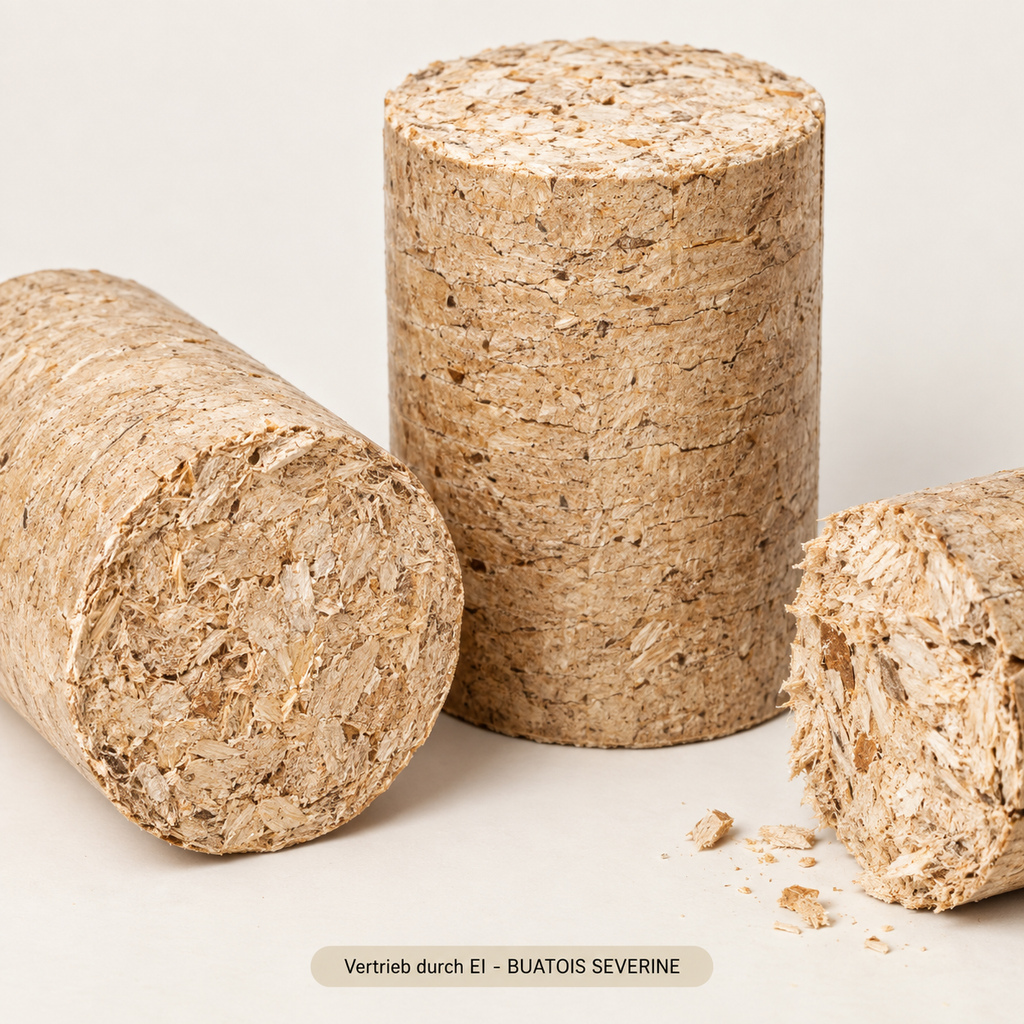 Nestro Buche-Eiche Holzbriketts 960 kg – Detailansicht der Briketts