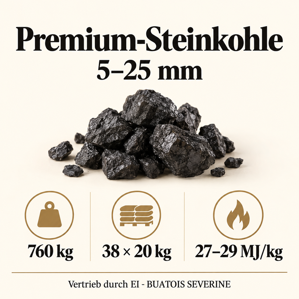 Premium-Steinkohle 5–25 mm – Palette 760 kg