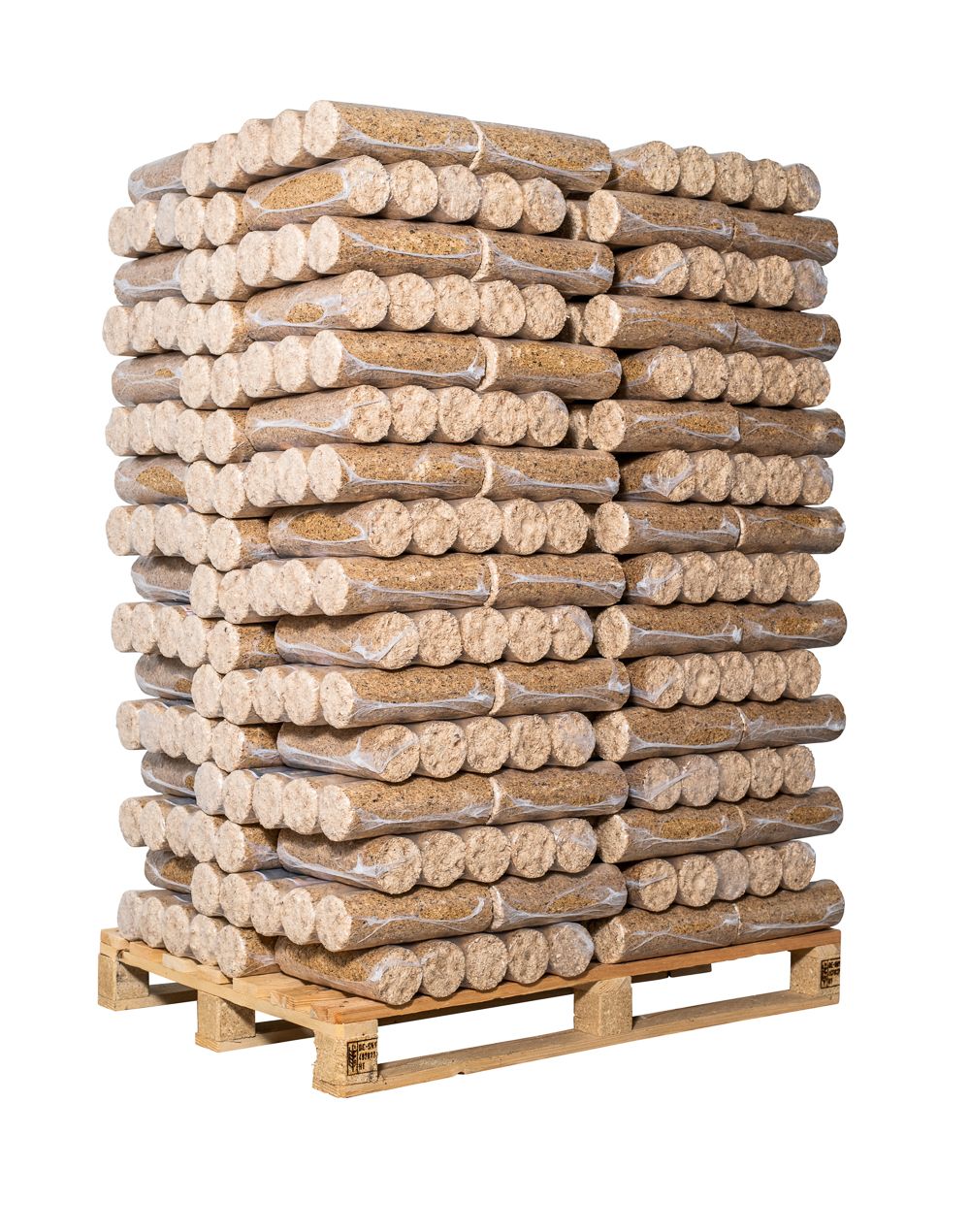 Briquettes de bois résineux – Palette de 960 kg (96 paquets de 10 kg)