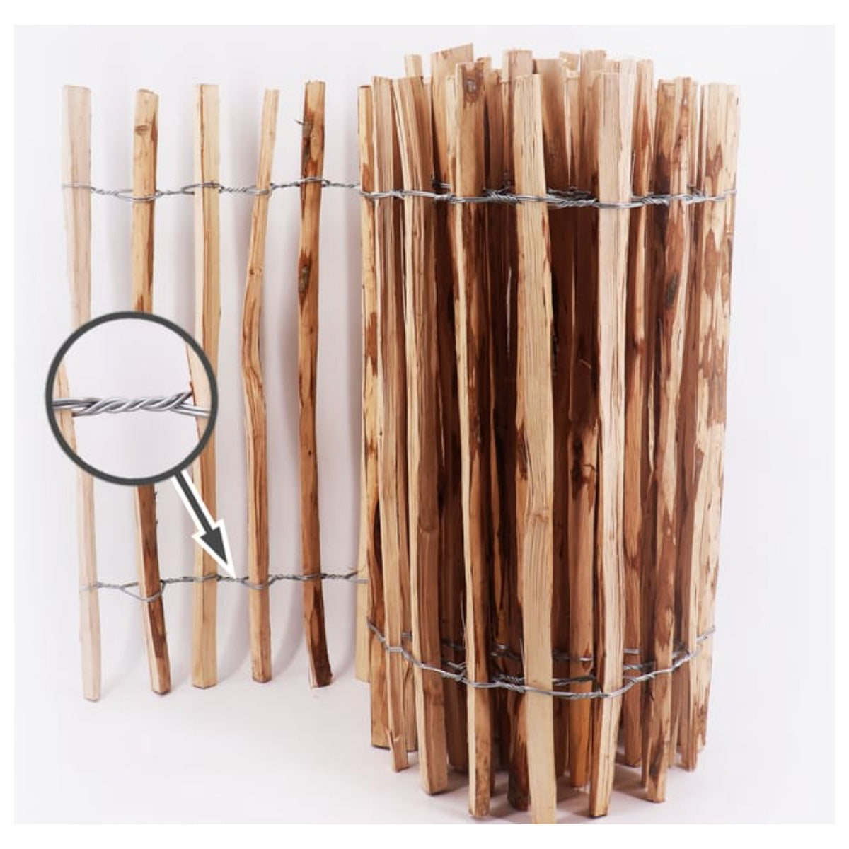 Ganivelle en noisetier – 0,60 × 15 m – Écartement 4–6 cm